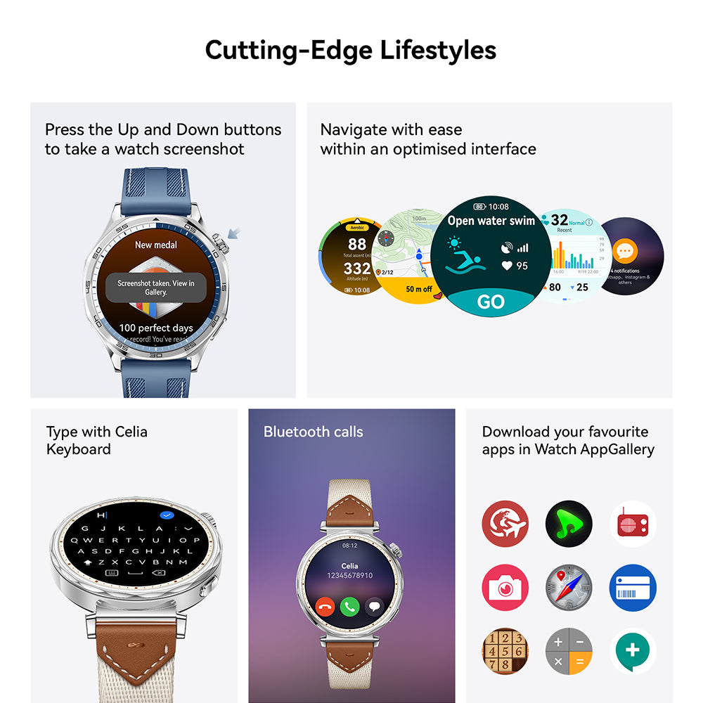 Huawei Watch GT 5 46mm Smartwatch, Up to 14 Days Battery Life, iOS & Android Compatible,Built in Maps, Pro-Level Sports Call&Message Reply.