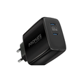 PowerPort-65 Dual USB-C 65W GaN Charger, Round Pin USB 65 Watt Charger Type C, GaNFast Super Fast Charger with 60W Type-C PD Cable for iPhone 15, 14, 13, 12, MacBook & Other USB-C Devices
