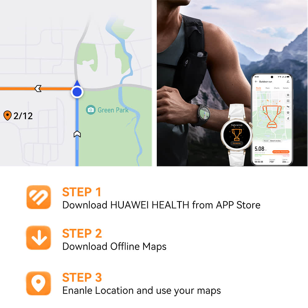 Huawei Watch GT 5 46mm Smartwatch, Up to 14 Days Battery Life, iOS & Android Compatible,Built in Maps, Pro-Level Sports Call&Message Reply.