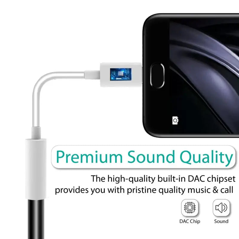 Promate AUXLink-C White USB-C to 3.5mm Adapter, Dynamic Stereo USB Type-C to 3.5mm Aux Microphone Connector Cable Adapter with High Definition Sound for UBC-C Devices, Music and Calls