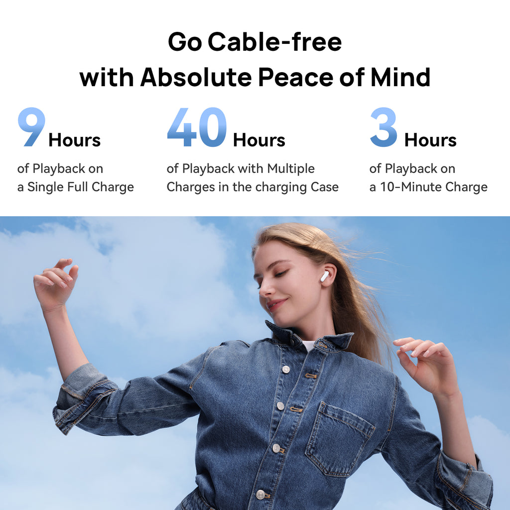 Huawei FreeBuds SE 2, 40-Hour Battery Life, Compact and Comfortable to Grip, 3 Hours of Music Playback on a 10-Minute Charge, IP54 Dust & Splash Resistance, Robust Bluetooth 5.3 Connections