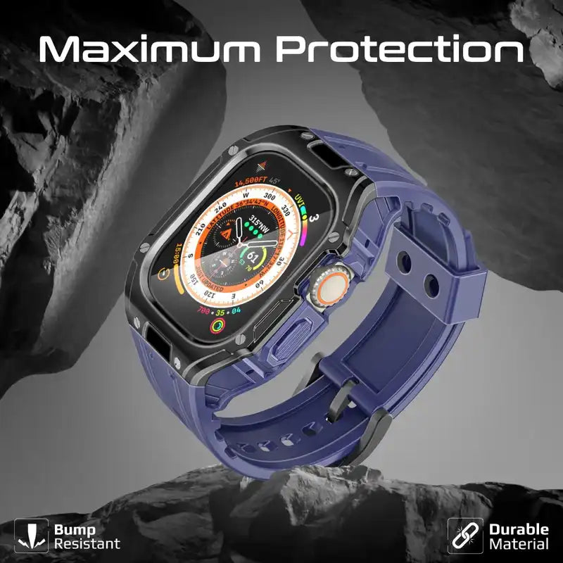 CaseBand Promate with Secure Stainless-Steel Buckle, Lightweight Design, Scratch-Resistant TPU, Ergonomic Adjustable Fit, Shock-Resistant Materials, for Apple Watch Ultra 1&2