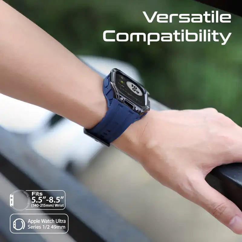 CaseBand Promate with Secure Stainless-Steel Buckle, Lightweight Design, Scratch-Resistant TPU, Ergonomic Adjustable Fit, Shock-Resistant Materials, for Apple Watch Ultra 1&2