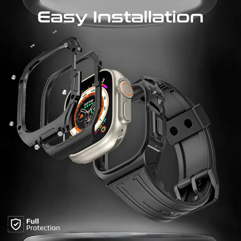 CaseBand Promate with Secure Stainless-Steel Buckle, Lightweight Design, Scratch-Resistant TPU, Ergonomic Adjustable Fit, Shock-Resistant Materials, for Apple Watch Ultra 1&2