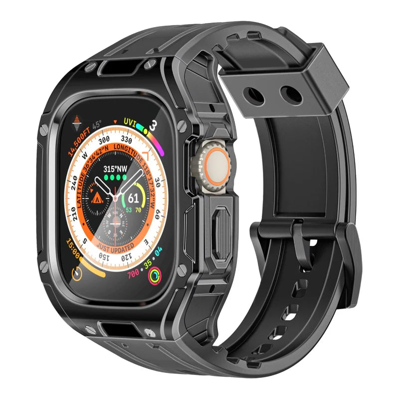 CaseBand Promate with Secure Stainless-Steel Buckle, Lightweight Design, Scratch-Resistant TPU, Ergonomic Adjustable Fit, Shock-Resistant Materials, for Apple Watch Ultra 1&2