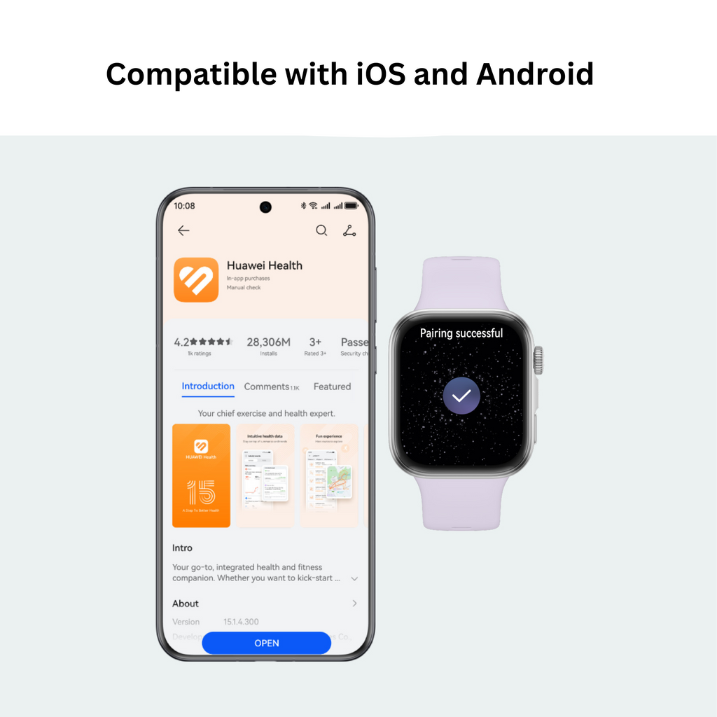 HUAWEI WATCH FIT 4 with Advanced Health Monitoring, Water Sport GPS Tracking, AI Coaching, and 10-Day Battery Life, iOS and Android Compatible