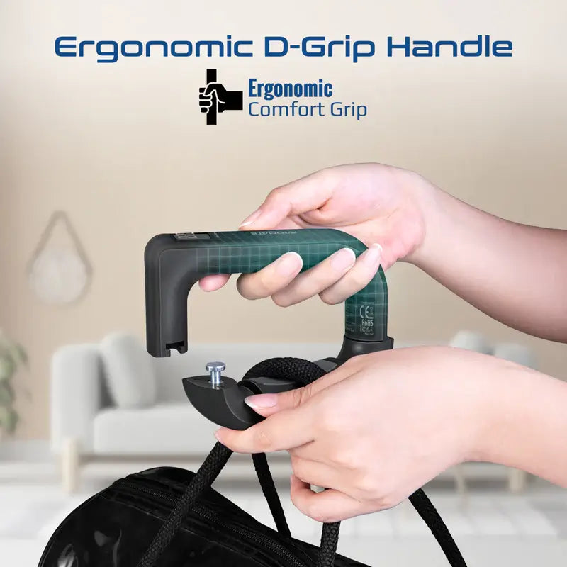 Promate InstaScale-50 Black Digital Luggage Scale 50kg Max Capacity, High Precision 50g Increments, Backlit LCD Display, Dual Units (kg/lb), Ergonomic Grip, Compact Travel Weighing Tool
