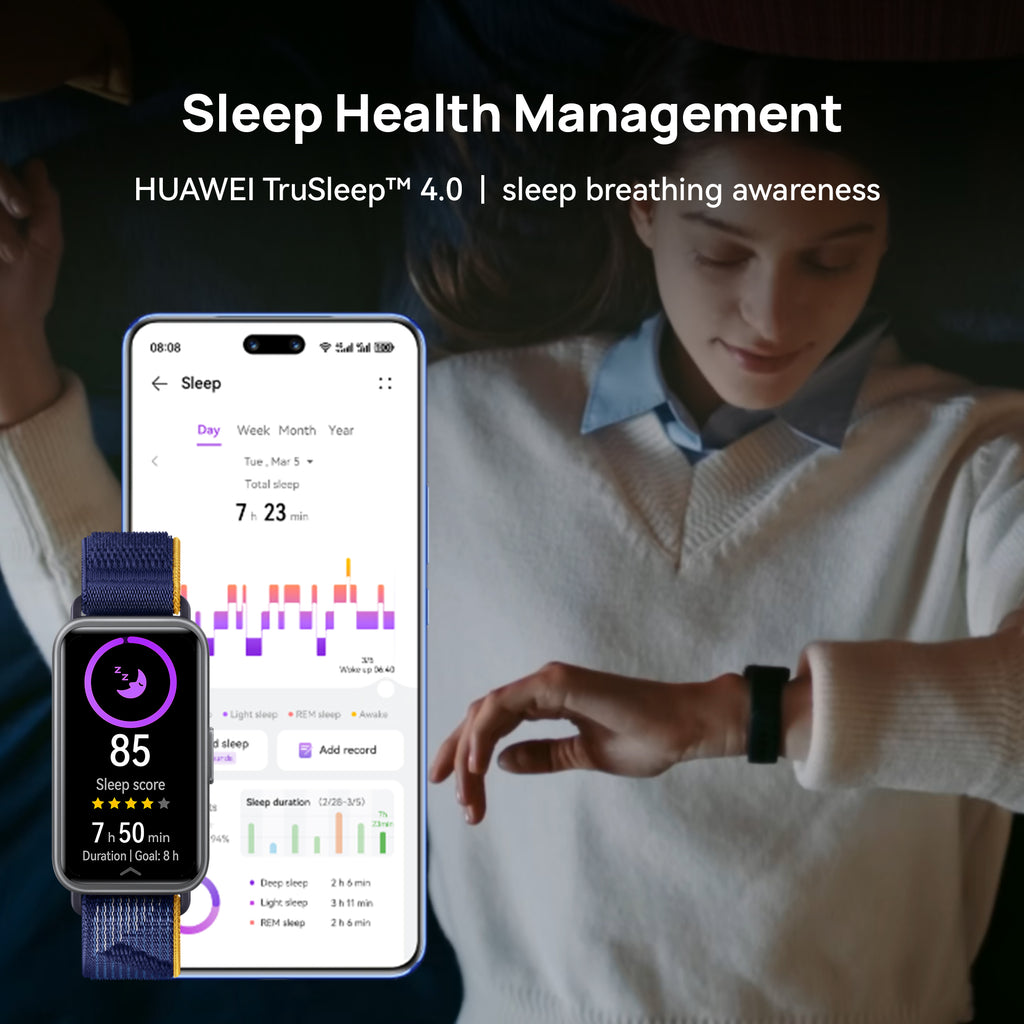 Huawei Band 9, Comfortable All-Day Wearing, Sleep Tracking, Fast Charging, Durable Battery, Intelligent Brightness Adjustments, 100 Different Workout Modes, Compatible with iOS&Android