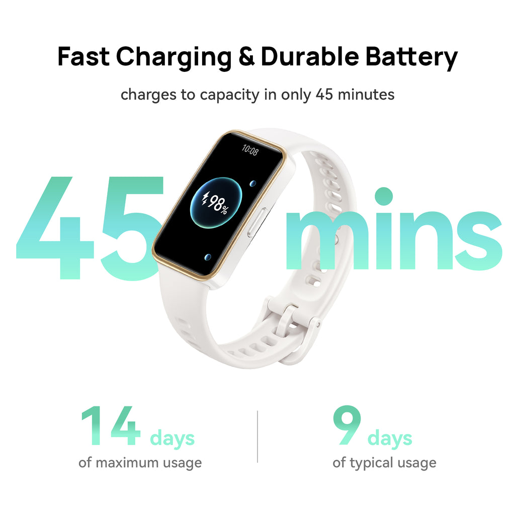 Huawei Band 9, Comfortable All-Day Wearing, Sleep Tracking, Fast Charging, Durable Battery, Intelligent Brightness Adjustments, 100 Different Workout Modes, Compatible with iOS&Android