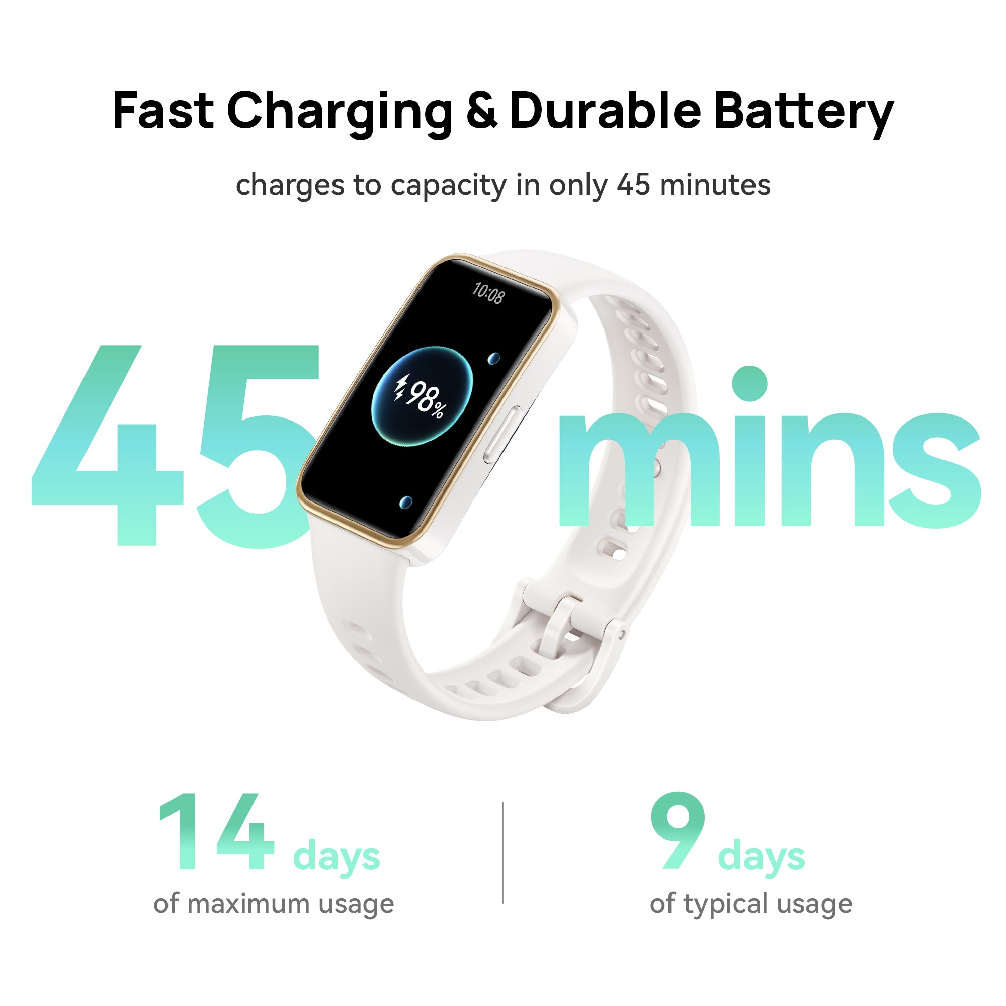 Huawei Band 9, Comfortable All-Day Wearing, Sleep Tracking, Fast Charging, Durable Battery, Intelligent Brightness Adjustments, 100 Different Workout Modes, Compatible with iOS&Android
