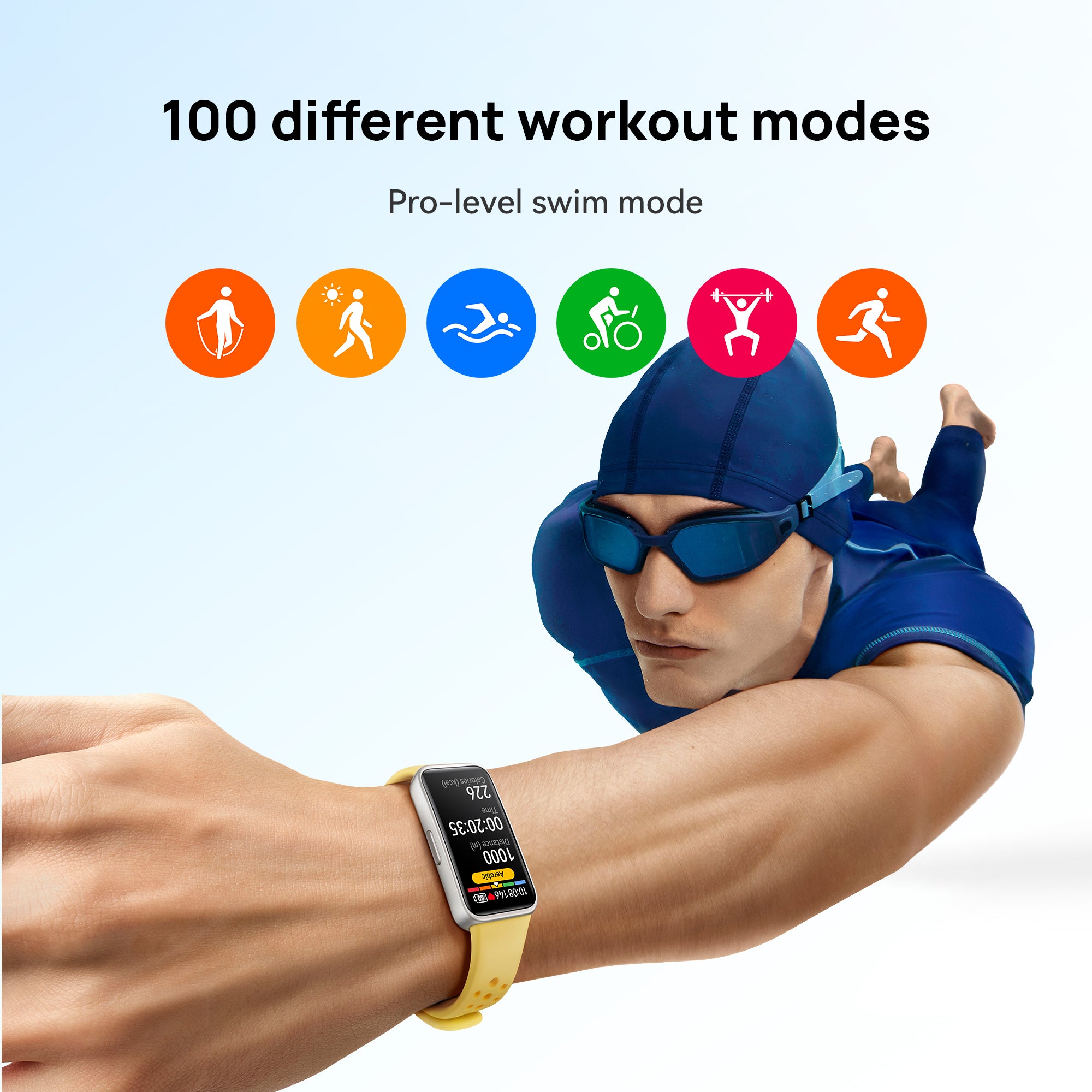 Huawei Band 9, Comfortable All-Day Wearing, Sleep Tracking, Fast Charging, Durable Battery, Intelligent Brightness Adjustments, 100 Different Workout Modes, Compatible with iOS&Android
