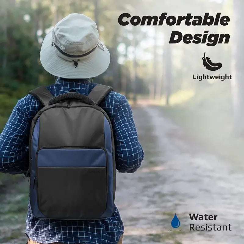 Limber-BP Black Promate Lightweight Comfortable 15.6” Laptop Backpack with Secure Zippers, Water-Resistance, Multiple Compartments and Padded Straps