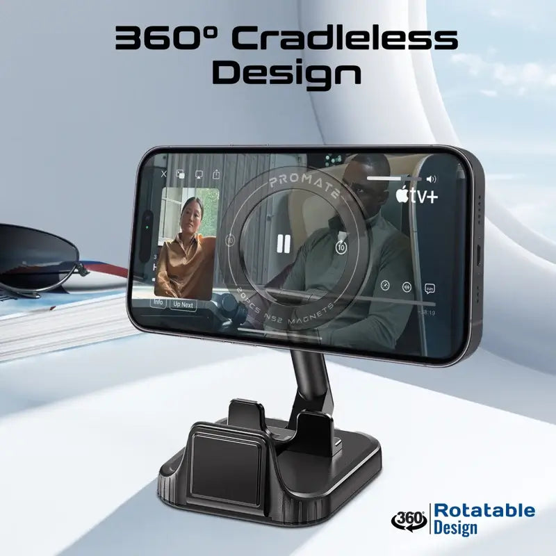 MagHook Promate Phone Holder for Car with 360 Degree Rotating, MagSafe Compatible, Clip-on Designed for Smartphones