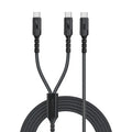 PowerLink-3C Promate USB-C™ to Dual USB-C™ Cable with 140W Power Delivery, PD2.0, PD3.0, and PD3.1 Support, Over Current Protection, Braided Design for Laptops, Tablets, Smartphones