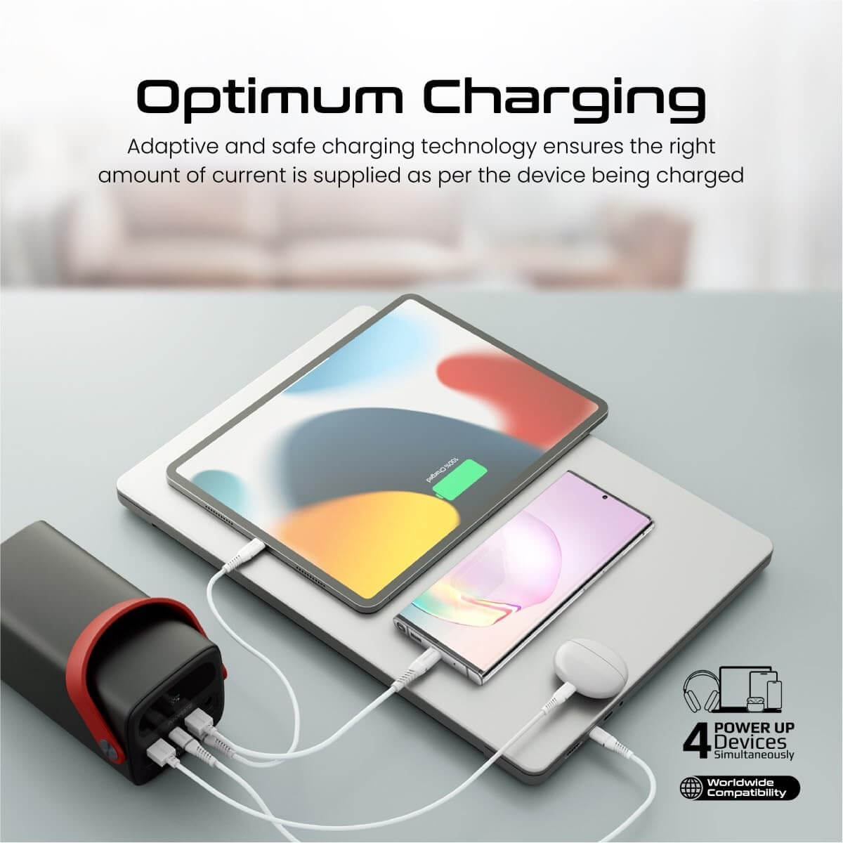 PowerMine-80 Promate iPhone 15 Power Bank, 80000mAh High-Capacity Battery Charger, 65W In/Out USB-C Power Delivery, 15W USB-C Port, 22.5W QC 3.0 Port, 15W USB Port, LED Torchlight for iPhone, MacBook