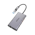 Promate PrimeHub-MST USB-C Hub, 9-in-1 4K Multi-Display Aluminum Hub with Dual HDMI, 1080p VGA Port, 1000Mbps LAN, 20W USB-C Power Delivery, USB 3.0 and USB 2.0 Ports for MacBook Pro