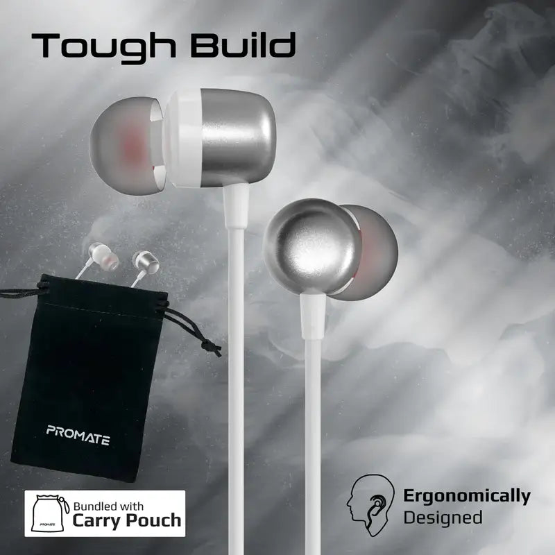 Silken-ENC Promate High-Fidelity USB-C Earphones with ENC Mic, Inline Controls, Durable Metal Housing for Crystal-Clear Calls, 1.2m TPE Cable and Universal Compatibility