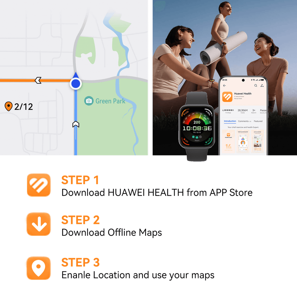 Huawei Watch FIT 3, 1.82" AMOLED Display, Ultra-Slim Design, All-Round Fitness Management, Comprehensive Health Management, Durable Battery Life, Compatible with iOS & Android