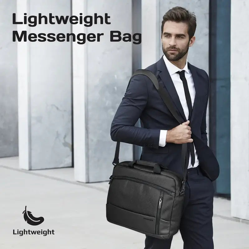 Satchel-MB Black Promate SleekComfort 15.6" Laptop Messenger Bag with Multiple Compartments