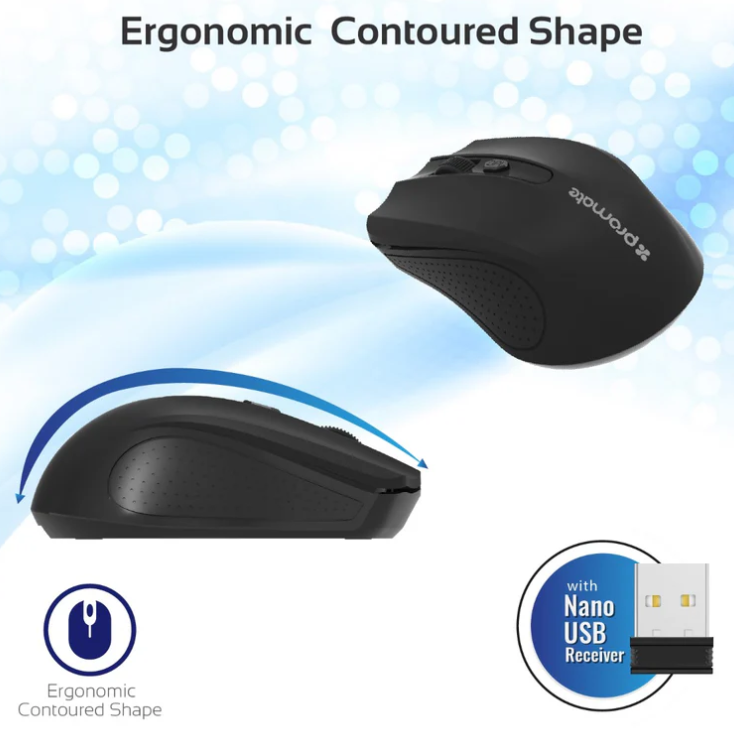 Clix-8,  2.4GHz Wireless Ergonomic Optical Mouse