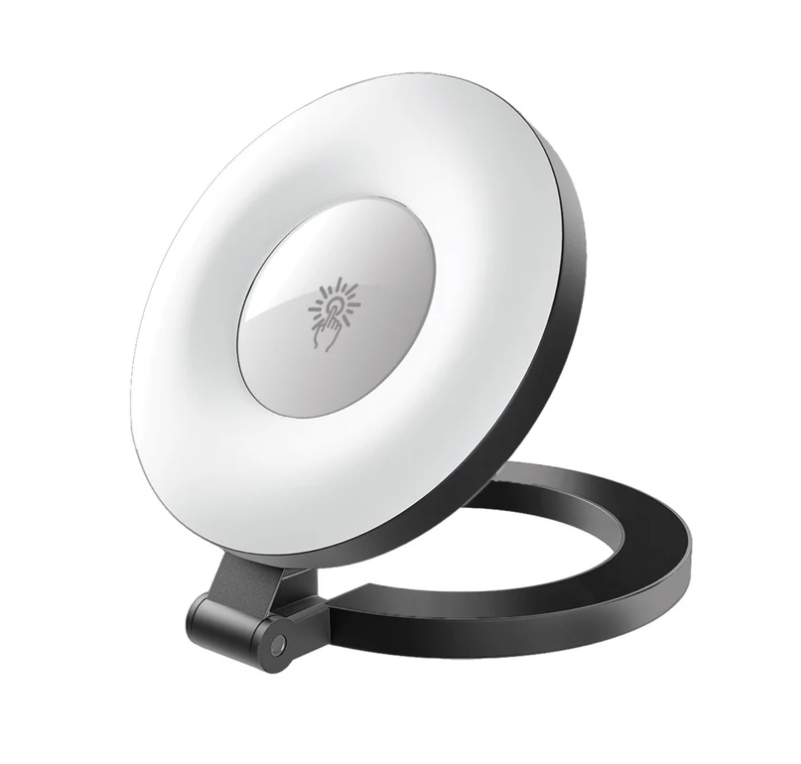 Maghalo, Portable LED Light, Adjustable Selfie Light with 300mAh Battery, MagSafe-Compatible Ring Design, 180-Degree Flip Function, Light Intensity Control and Three Lighting Modes,
