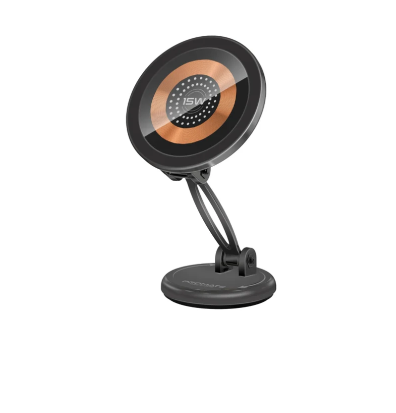 Magnus2 - QI, Magnetic Wireless Car Charger, Ultra-Fast MagSafe Transparent Charger with 15W Output, Height Adjustment, 360 Degree Rotation, and Cradleless Design for iPhone