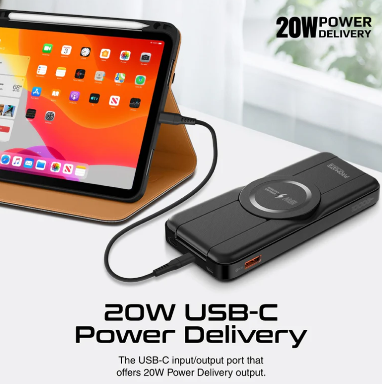 Powerpack-Fold 5 in 1 Magsafe Power Bank, 10000mah 15W Foldable Wireless Powerbank - iPhone 15/15+/15 Pro/15 Pro Max, 14/14+/14 Pro/Max, Apple Watch, Air Pods, 18W USB QC 3.0 Port, 20W USB-C