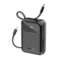Powerpod 20 Ultra-Compact Powerbank with Built-in Cable (35W Type-C and 27W Lightning Cables), 35W Type-C PD, 22.5W QC 3.0 Port and LED for iPhone and Android