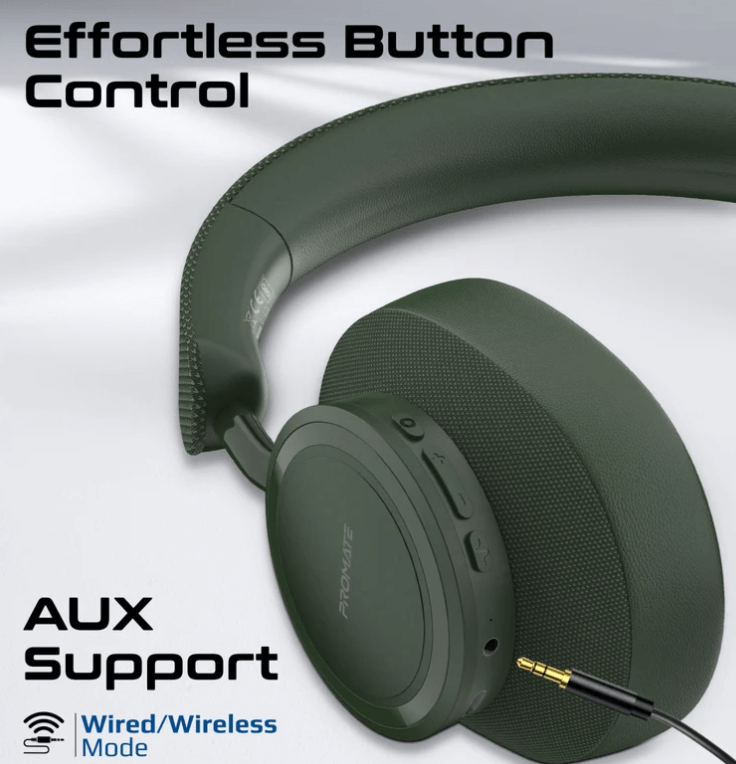 Takt On-Ear Wireless, 12-Hour Playtime, Superior Voice Clarity, Wired and Wireless Modes, Cushioned Earpads, Adjustable Headband, Fabric and Leather Design