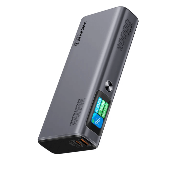 Titan 130 130W Laptop & Mobile Power Bank (20000mAh) | Smart TFT LCD Screen, USB-A QC 3.0, Dual Type-C Input/Output Ports, Over-Heating Protection | Power Bank for Laptop, iPhone and Android