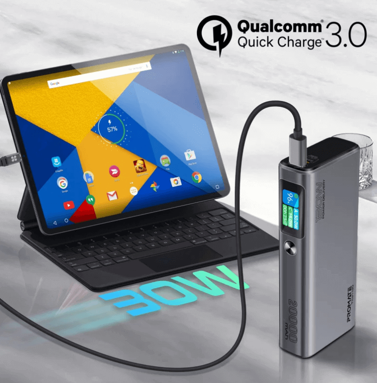 Titan 130 130W Laptop & Mobile Power Bank (20000mAh) | Smart TFT LCD Screen, USB-A QC 3.0, Dual Type-C Input/Output Ports, Over-Heating Protection | Power Bank for Laptop, iPhone and Android