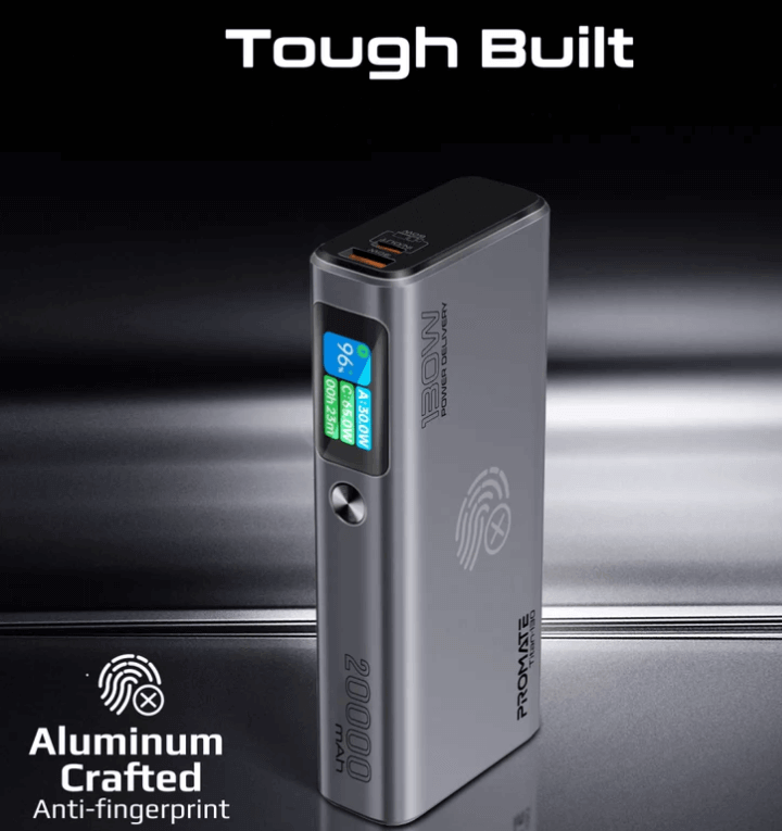 Titan 130 130W Laptop & Mobile Power Bank (20000mAh) | Smart TFT LCD Screen, USB-A QC 3.0, Dual Type-C Input/Output Ports, Over-Heating Protection | Power Bank for Laptop, iPhone and Android