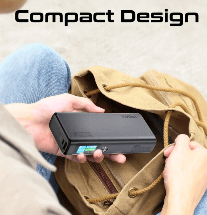 Titan 130 130W Laptop & Mobile Power Bank (20000mAh) | Smart TFT LCD Screen, USB-A QC 3.0, Dual Type-C Input/Output Ports, Over-Heating Protection | Power Bank for Laptop, iPhone and Android