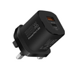 PowerPort-33, 33W Gan Charger | Round Pin Dual Port Fast QC+PD Adapter with Qualcomm Quick Charge | Compatible with iPhone 15, 15 Pro, 15 Pro Max, 14,13,12,11, iPad, Samsung, OnePlus