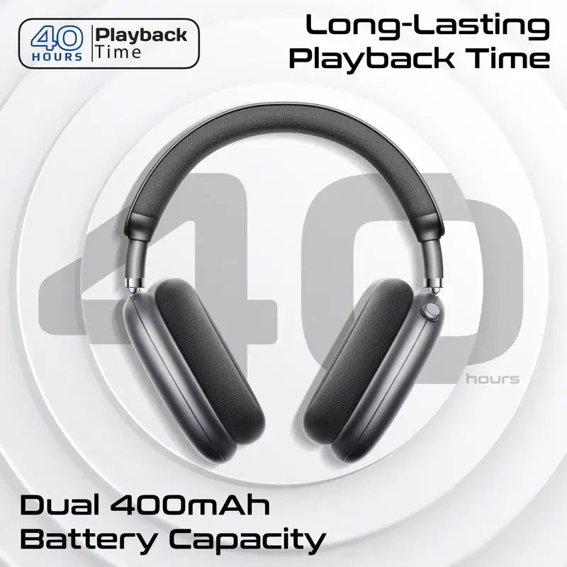 Serene Promate High-Fidelity Over-Ear Wireless Headphones with Dynamic Head Tracking, Advanced Hybrid Active Noise Cancellation, Immersive 360° Spatial Audio, 40-Hour Battery Life