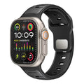 SiliBand-DC Promate Dual-Colour Apple Watch Band with Dust-Proof UV Treated Surface, Rust-Resistant Stainless-Steel Buckle, Durable Silicone Construction