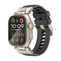 SilicaBand-Pro Promate Adjustable Apple Watch Band with High-Grade SUS 304 Stainless-Steel Connectors and Buckle, Scratch-Resistant Rubber Strap, Universal Compatibility, Strap and Corrosion