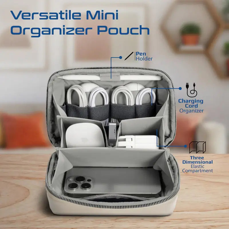 Velvena Promate Compact Tech Essential Organizer Pouch Bag with Multiple Compartments