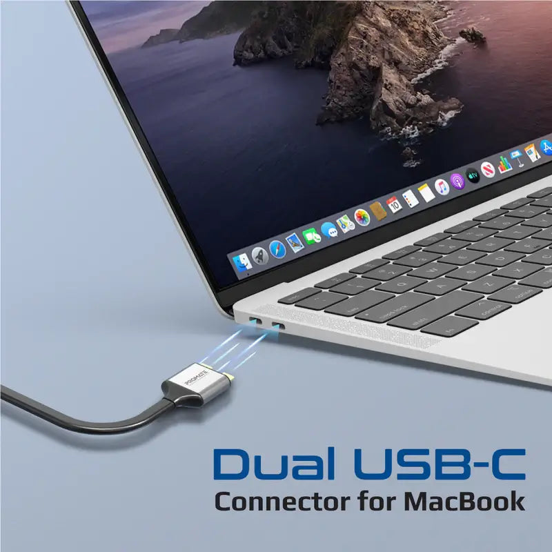 Promate VersaHub-MST USB-C Hub, 13-in-1 Extended Multi-Display with Dual 4K HDMI 1Gbps Ethernet, 100W USB-C PD Connectors, 18W USB-C Dual Ports, Data Sync USB Ports, Card Reader and AUX for MacBook