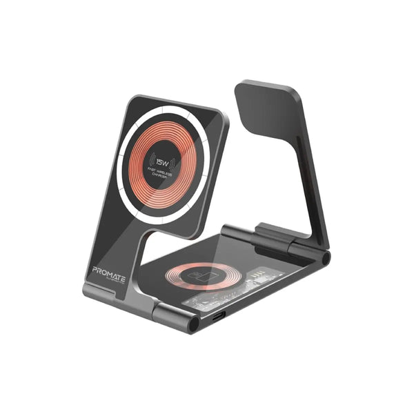 Aurafold, 3 in 1 Wireless Charger, 23W Foldable Magnetic Magsafe Charger for iPhone 15/15 Plus/15 Pro/15 Pro Max, iPhone 14/14 Plus/14 Pro/Max, 13/12/11, Apple Watch, Air Pods, Multicolor
