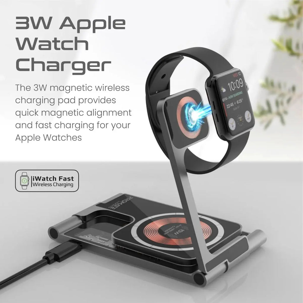 Aurafold, 3 in 1 Wireless Charger, 23W Foldable Magnetic Magsafe Charger for iPhone 15/15 Plus/15 Pro/15 Pro Max, iPhone 14/14 Plus/14 Pro/Max, 13/12/11, Apple Watch, Air Pods, Multicolor