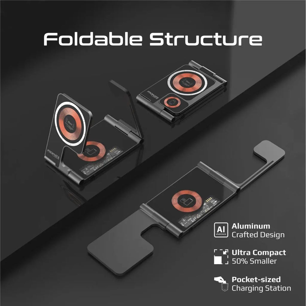 Aurafold, 3 in 1 Wireless Charger, 23W Foldable Magnetic Magsafe Charger for iPhone 15/15 Plus/15 Pro/15 Pro Max, iPhone 14/14 Plus/14 Pro/Max, 13/12/11, Apple Watch, Air Pods, Multicolor