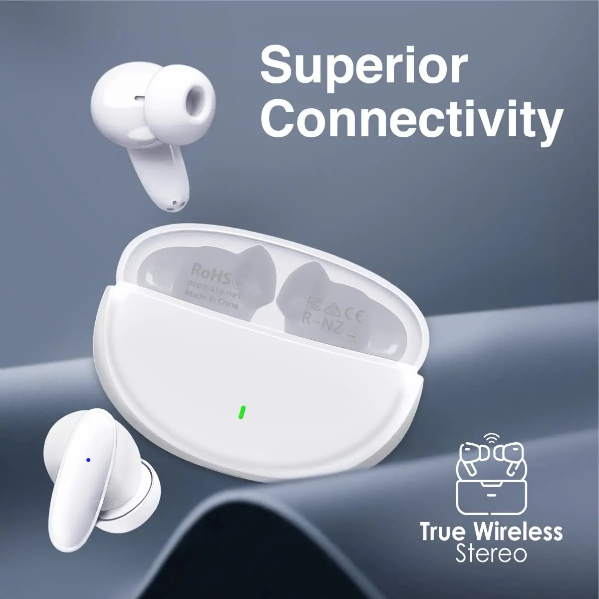 Lush, True Wireless Earbuds, in-Ear Bluetooth v5.1 HD Earphones with Mic, IPX5 Water Resistance, 20H Playback Time, Intelligent Touch Controls and Smart Auto Pairing for iPhone 14, Galaxy S22