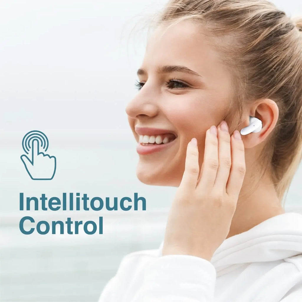 Lush, True Wireless Earbuds, in-Ear Bluetooth v5.1 HD Earphones with Mic, IPX5 Water Resistance, 20H Playback Time, Intelligent Touch Controls and Smart Auto Pairing for iPhone 14, Galaxy S22