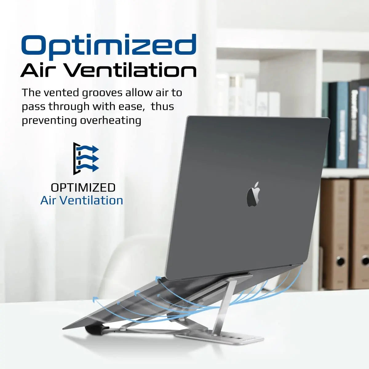 PocketMount Laptop Stand, Ergonomic Aluminum Multi-Level Notebook Stand with Anti-Slip Pads, Optimized Air Ventilation, Adjustable Height and Foldable Design for MacBook Pro, Notebooks